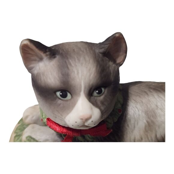 Vintage Schmid Gordon Fraser Cat Music Box Christmas Holiday Working 1985 - Picture 7 of 12